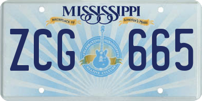MS license plate ZCG665