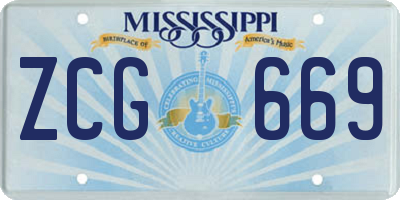 MS license plate ZCG669
