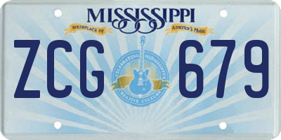 MS license plate ZCG679