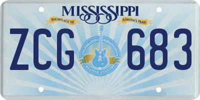 MS license plate ZCG683
