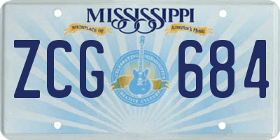 MS license plate ZCG684