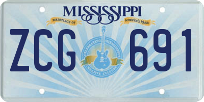 MS license plate ZCG691
