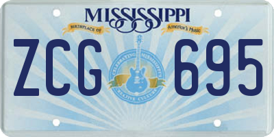 MS license plate ZCG695