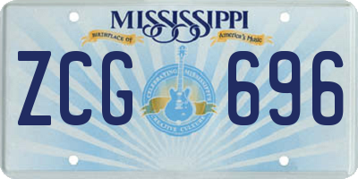 MS license plate ZCG696
