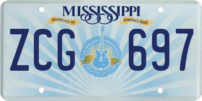 MS license plate ZCG697