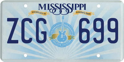 MS license plate ZCG699