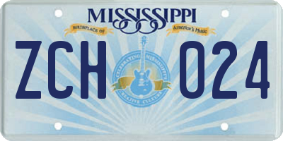 MS license plate ZCH024