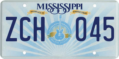 MS license plate ZCH045