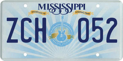 MS license plate ZCH052