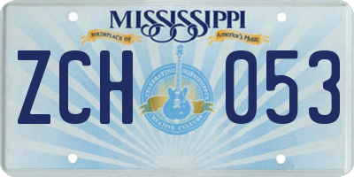 MS license plate ZCH053