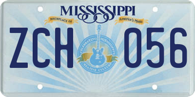 MS license plate ZCH056