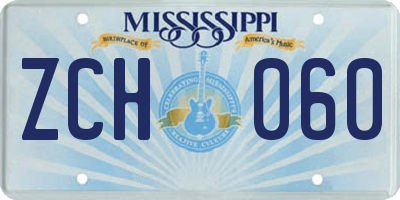 MS license plate ZCH060