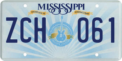 MS license plate ZCH061