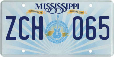 MS license plate ZCH065