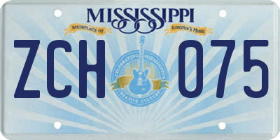 MS license plate ZCH075