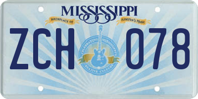 MS license plate ZCH078