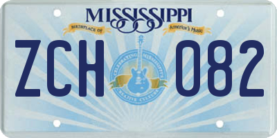 MS license plate ZCH082