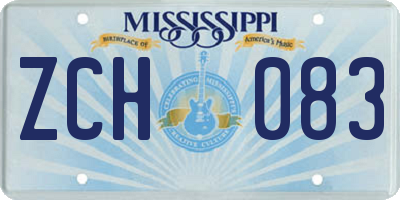 MS license plate ZCH083