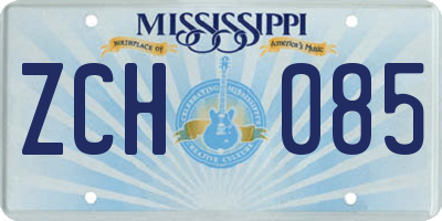 MS license plate ZCH085