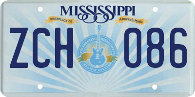 MS license plate ZCH086