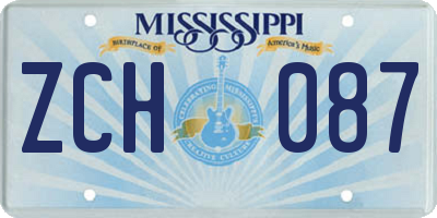 MS license plate ZCH087