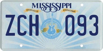 MS license plate ZCH093