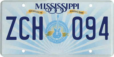 MS license plate ZCH094