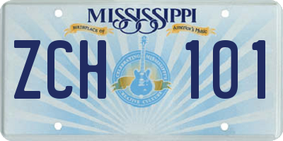 MS license plate ZCH101