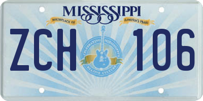 MS license plate ZCH106