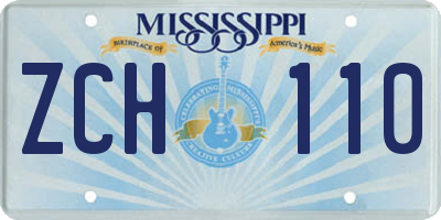 MS license plate ZCH110