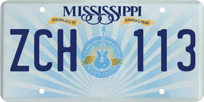 MS license plate ZCH113