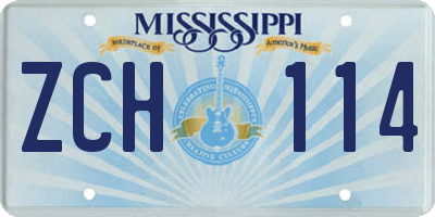 MS license plate ZCH114
