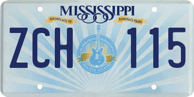MS license plate ZCH115
