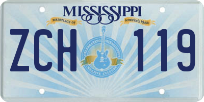 MS license plate ZCH119