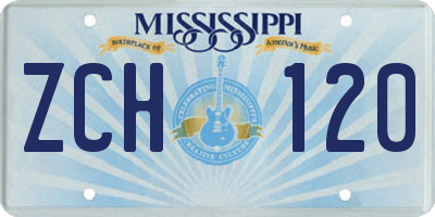 MS license plate ZCH120