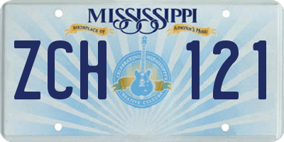 MS license plate ZCH121
