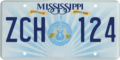 MS license plate ZCH124