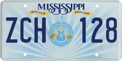 MS license plate ZCH128