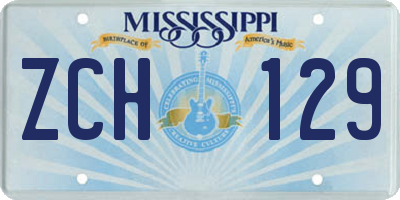 MS license plate ZCH129