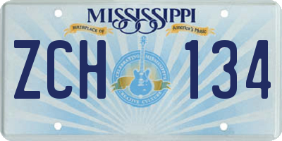 MS license plate ZCH134