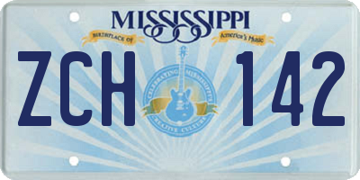 MS license plate ZCH142