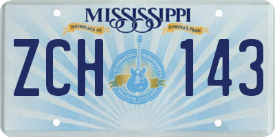 MS license plate ZCH143