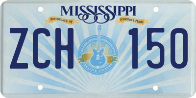 MS license plate ZCH150