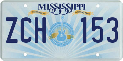 MS license plate ZCH153
