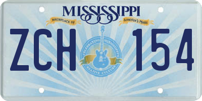 MS license plate ZCH154