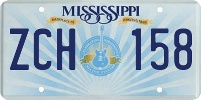 MS license plate ZCH158