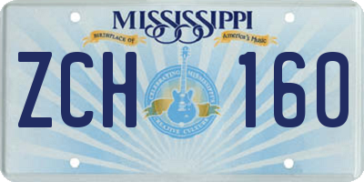 MS license plate ZCH160