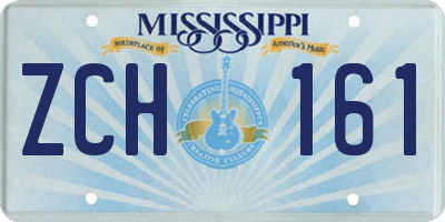 MS license plate ZCH161