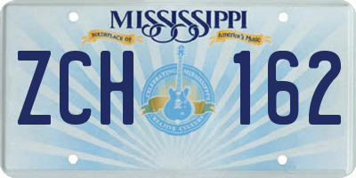 MS license plate ZCH162
