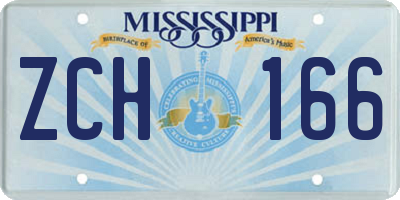 MS license plate ZCH166